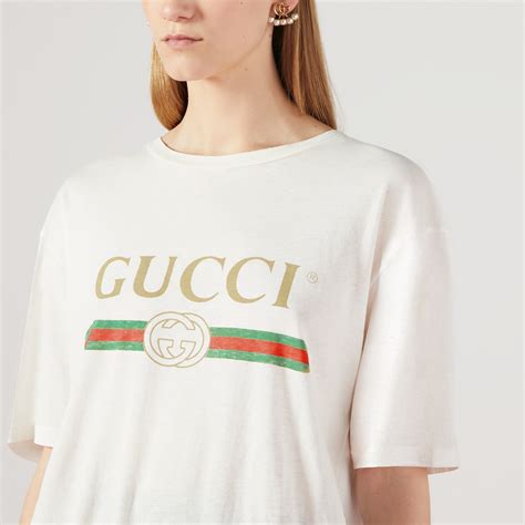 gucci silk linen white tee|Gucci t shirt women.